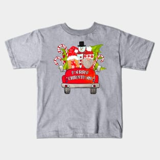 Christmas Truck with Gnomes Kids T-Shirt